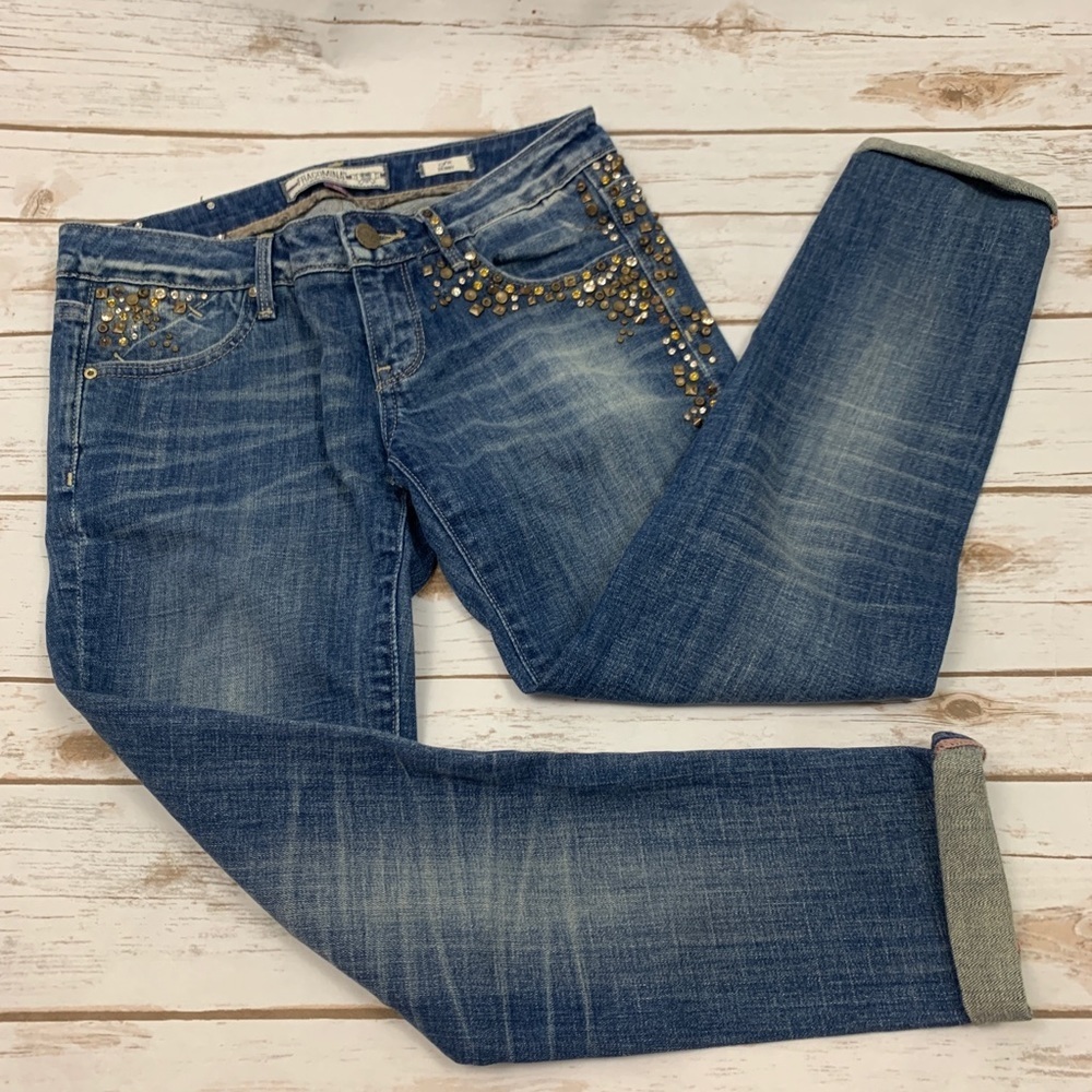 Fracomina Skinny Fit Capri Embellished Jeans